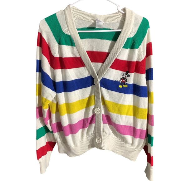 Disney Mickey Mouse Cardigan Sweater Girls XL (14–16) — Playful, Cozy, Retro - Picture 1 of 5